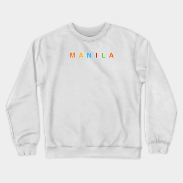 MANILA Rainbow LETTERS WHITE Crewneck Sweatshirt by Aydapadi Studio